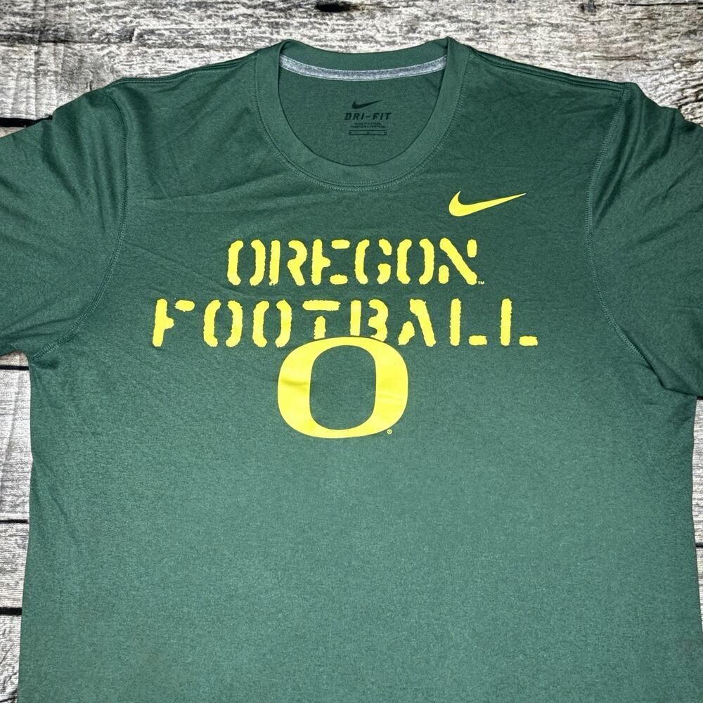 Nike Men's Dri-Fit Oregon Ducks Football T-Shirt Logo Size Medium Green - Picture 2 of 8